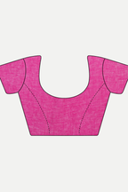RANI PINK EMBROIDERED LINEN SAREE
