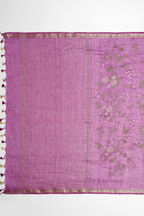 ORCHID PURPLE FLORAL LINEN SAREE