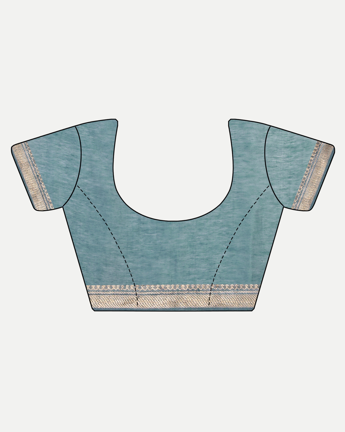 DUSTY TEAL TUSSAR LINEN SAREE