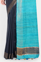 CHARCOAL BLUE SILK SAREE