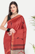RUST RED ERI SILK SAREE
