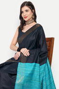 CHARCOAL BLUE SILK SAREE