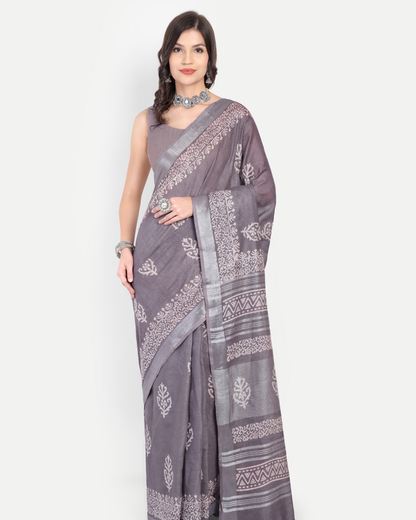 MUDRA KALA GREY COTTON SAREE