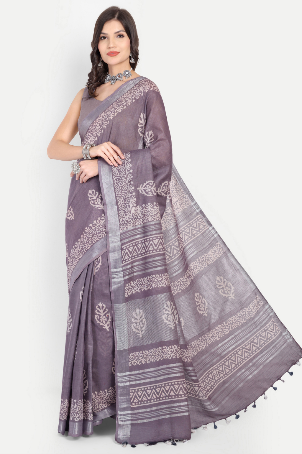 MUDRA KALA GREY COTTON SAREE