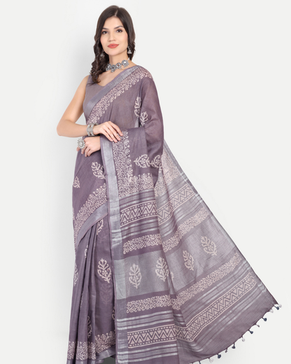MUDRA KALA GREY COTTON SAREE