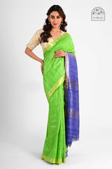 "Neel Tara" Ghicha Silk Saree with Dual-Tone Zari Pallu