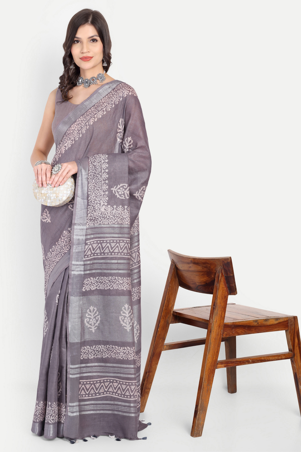 MUDRA KALA GREY COTTON SAREE