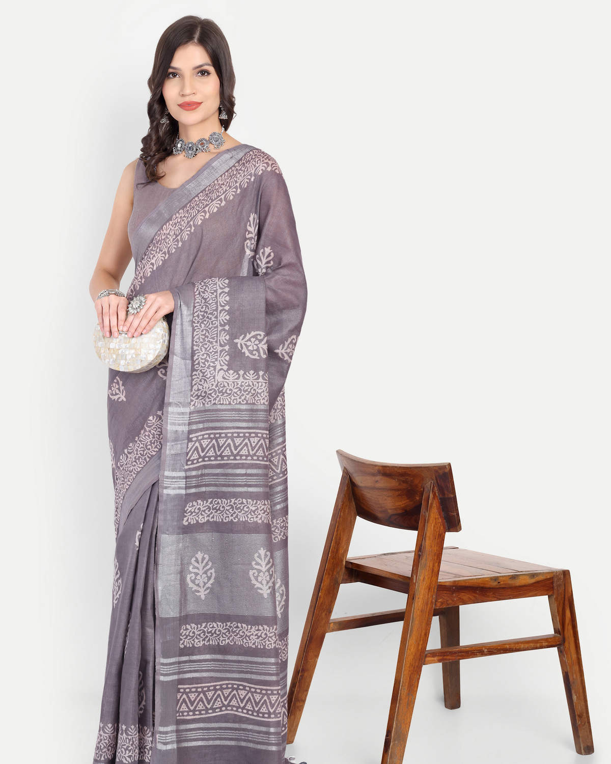 MUDRA KALA GREY COTTON SAREE