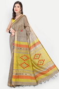 BEIGE TUSSAR SILK SAREE