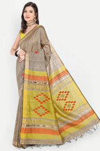 BEIGE TUSSAR SILK SAREE