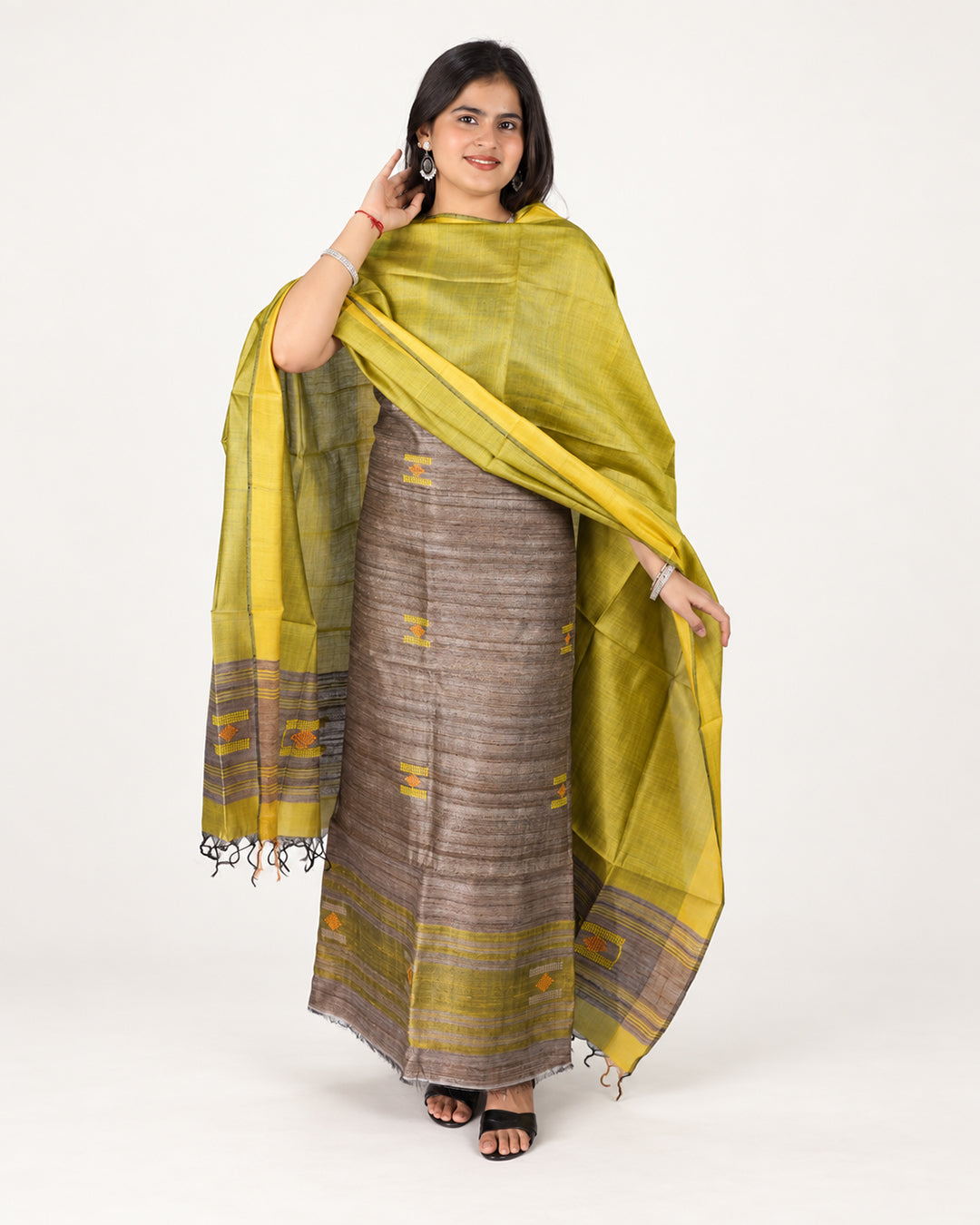 KATIYA SILK THREE PIECE SUIT