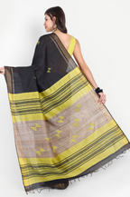 BLACK LIME ERI SILK SAREE