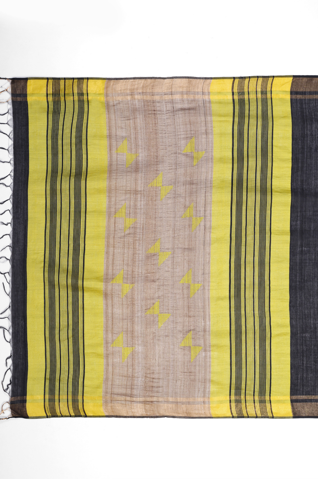BLACK LIME ERI SILK SAREE