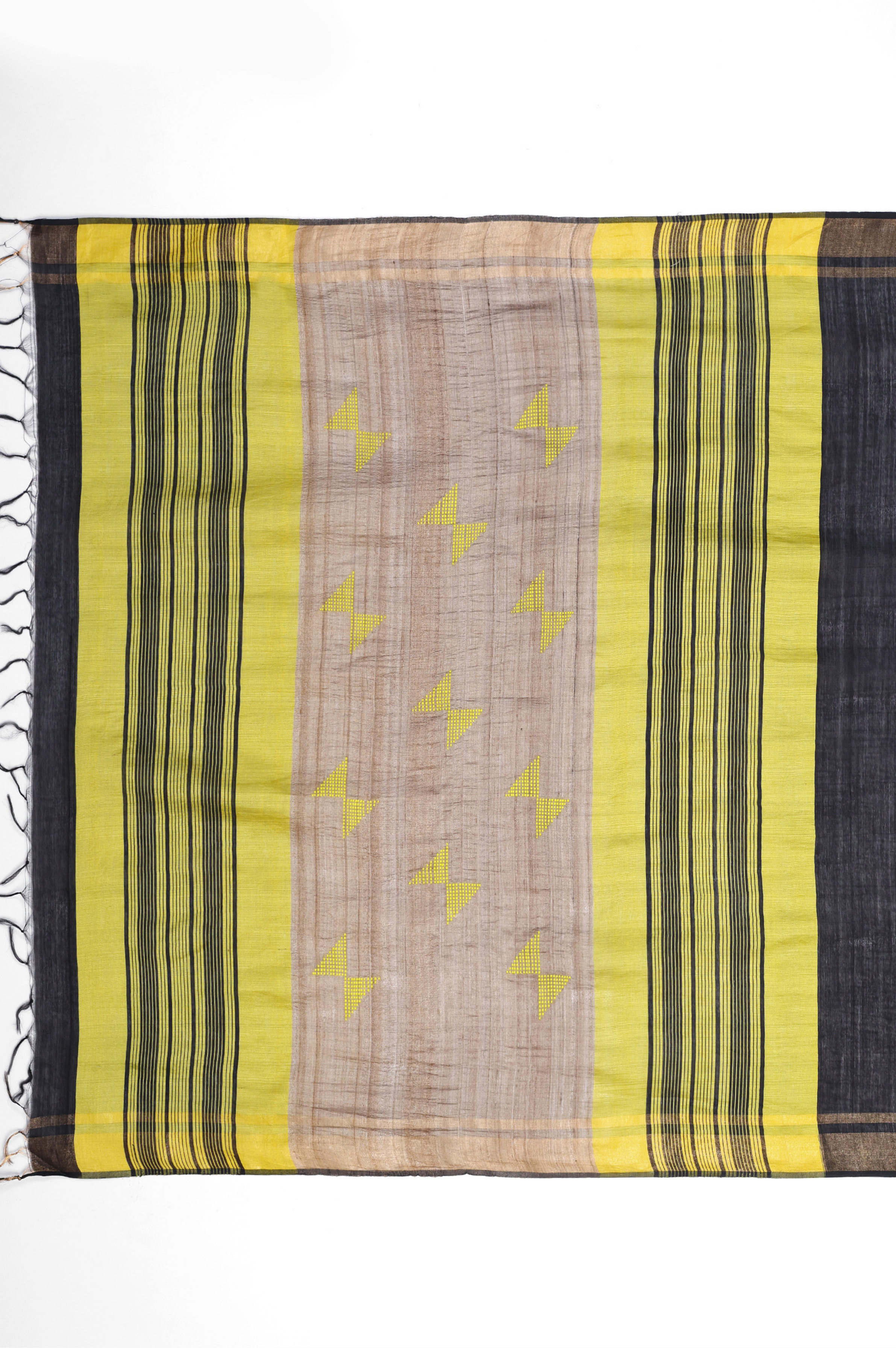 BLACK LIME ERI SILK SAREE