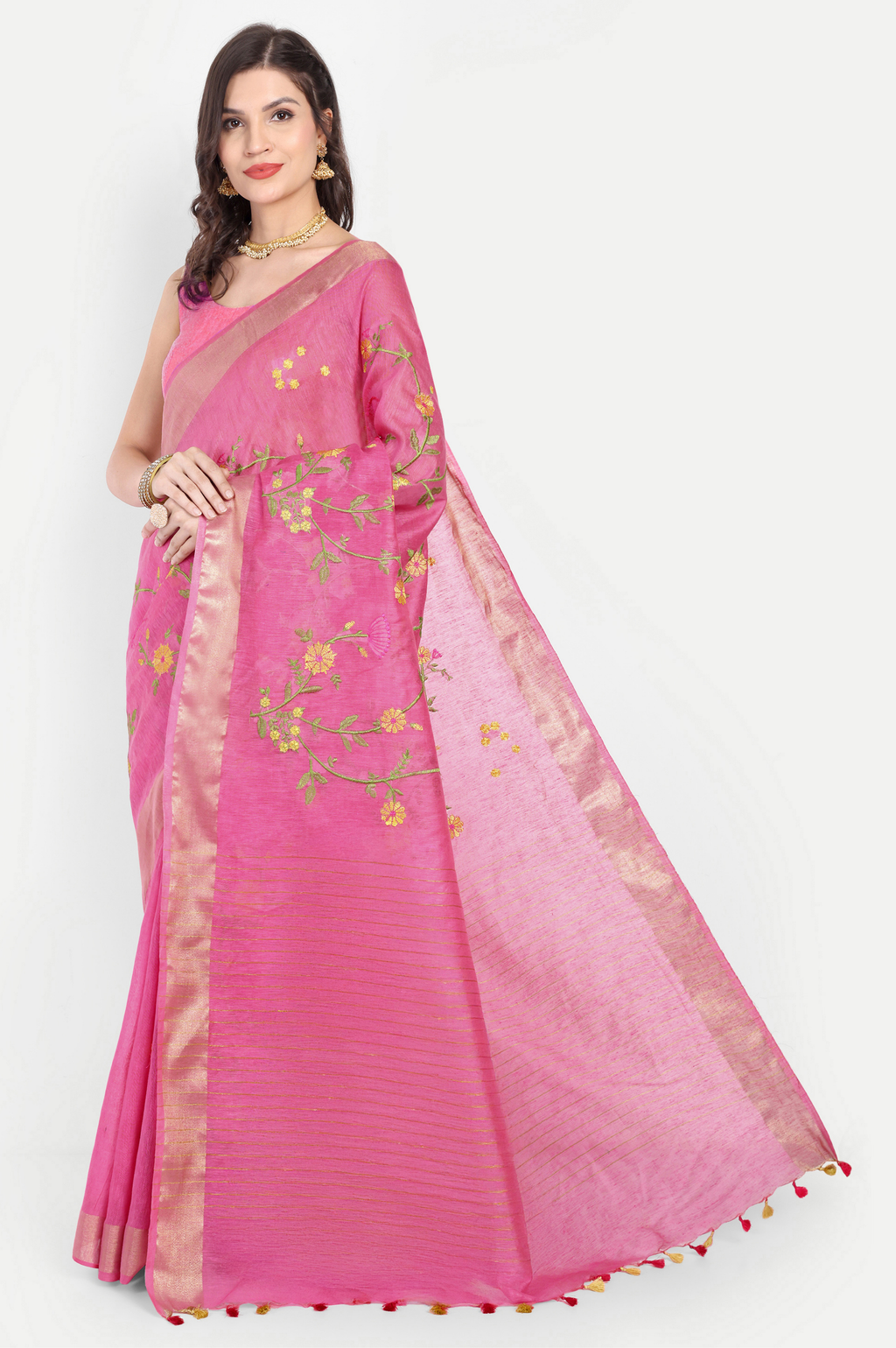 RANI PINK KOTA LINEN SAREE