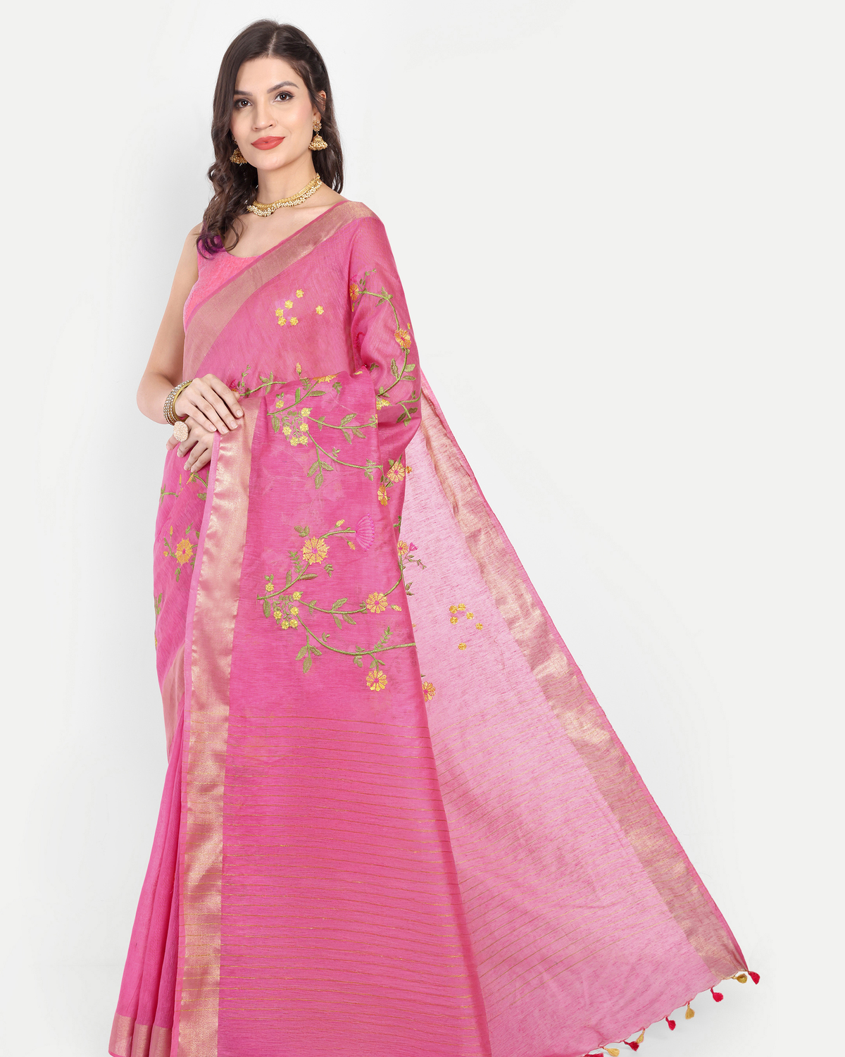 RANI PINK KOTA LINEN SAREE