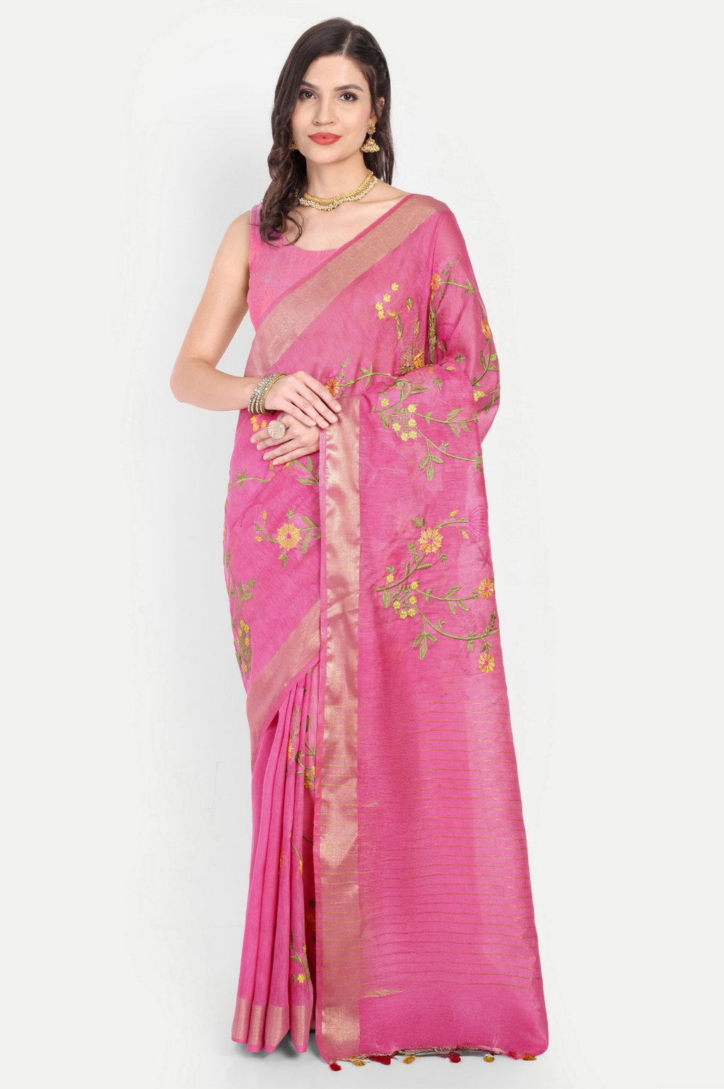 RANI PINK KOTA LINEN SAREE