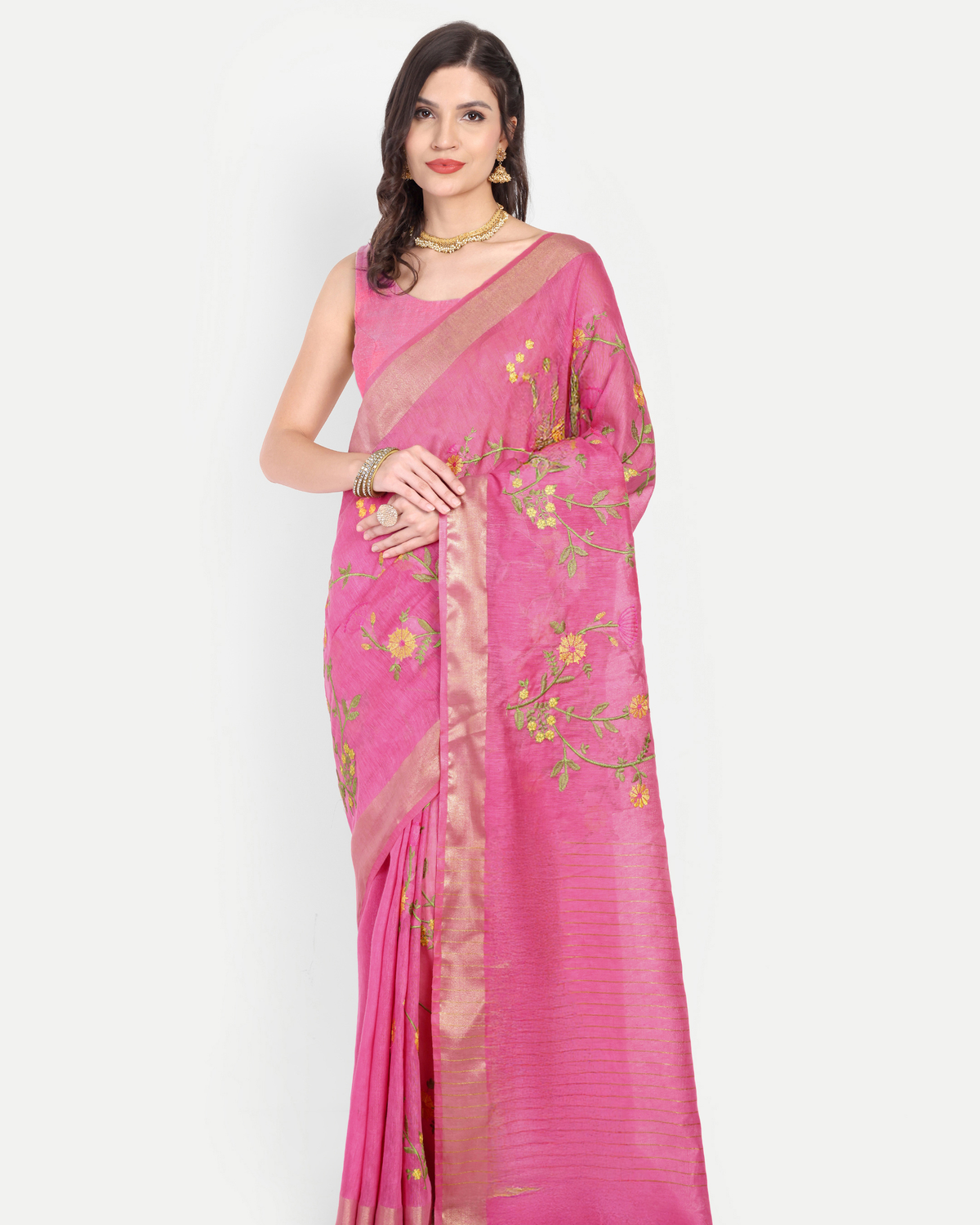 RANI PINK KOTA LINEN SAREE