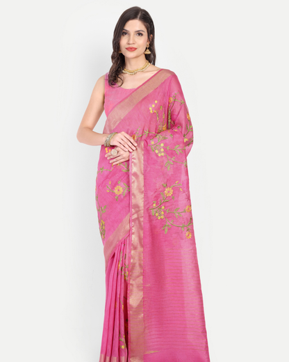 RANI PINK KOTA LINEN SAREE
