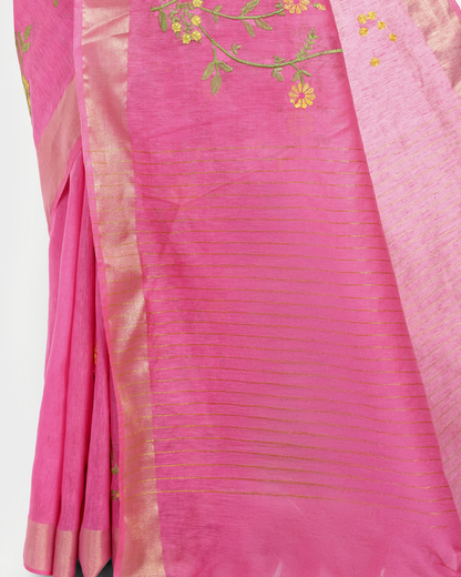 RANI PINK KOTA LINEN SAREE