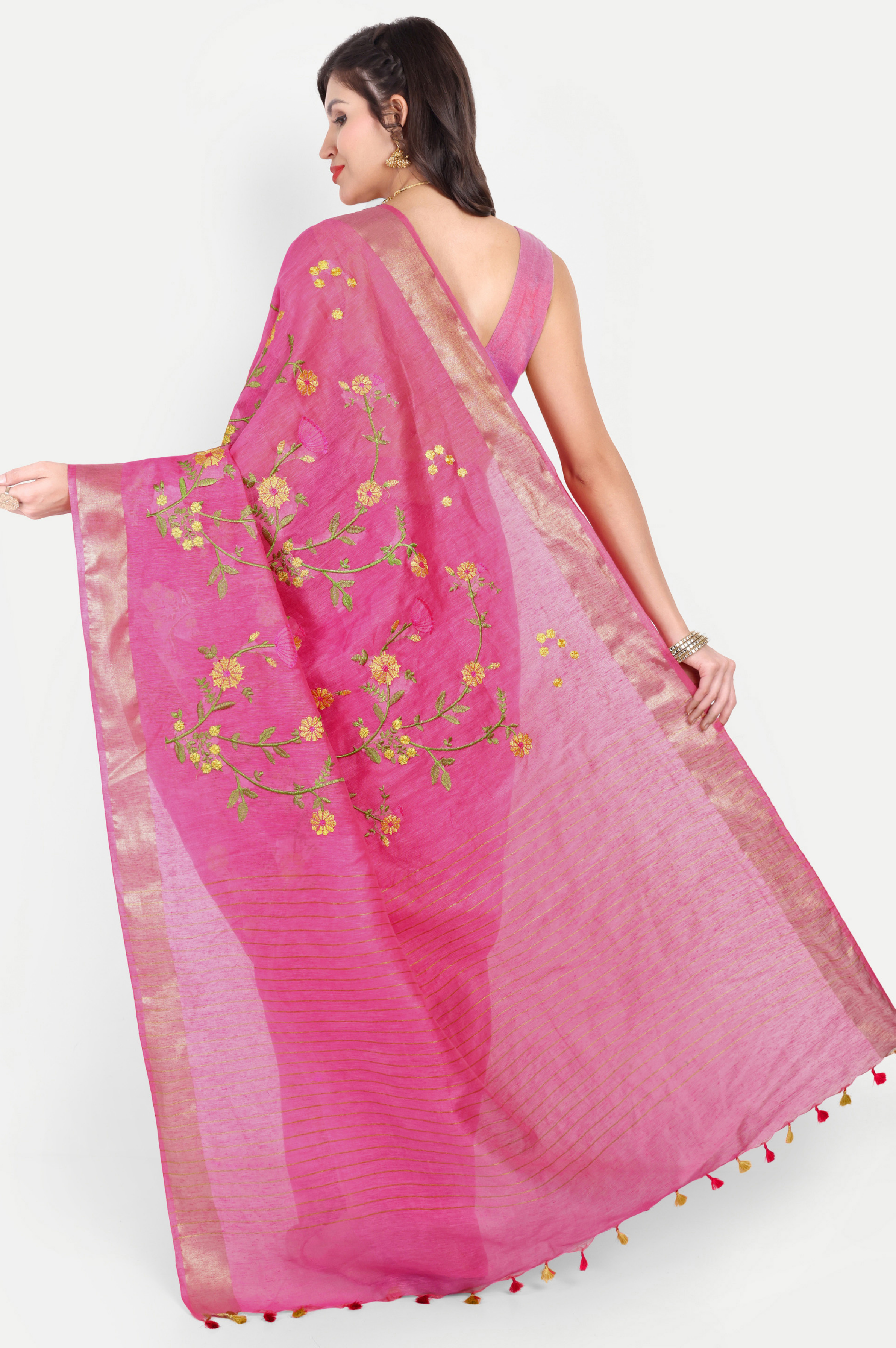 RANI PINK KOTA LINEN SAREE