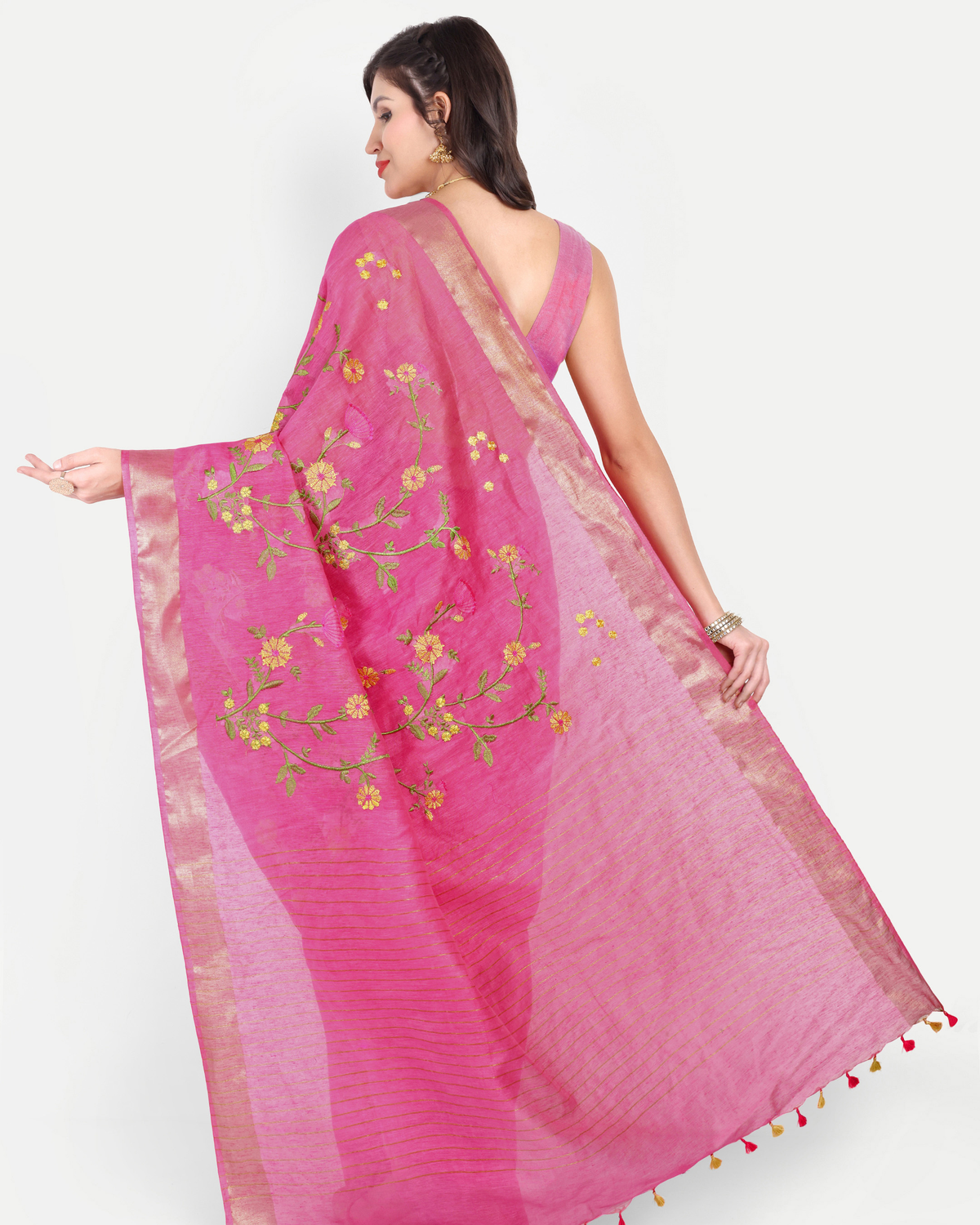 RANI PINK KOTA LINEN SAREE