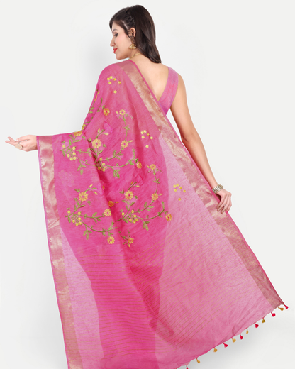 RANI PINK KOTA LINEN SAREE