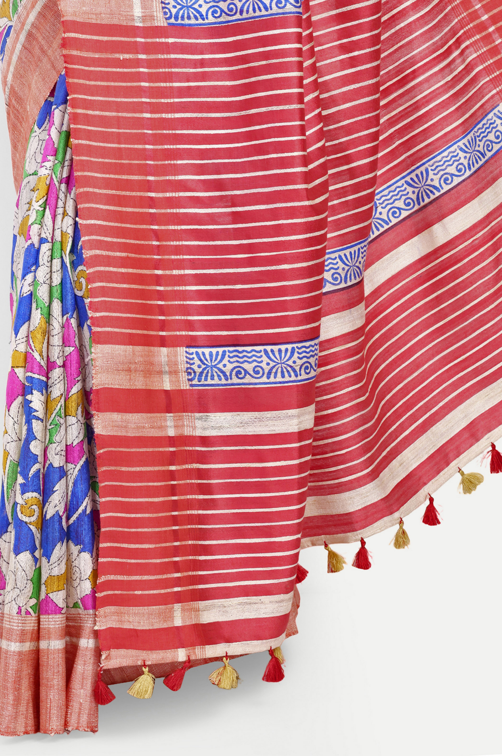 RED GHICHA SILK SAREE