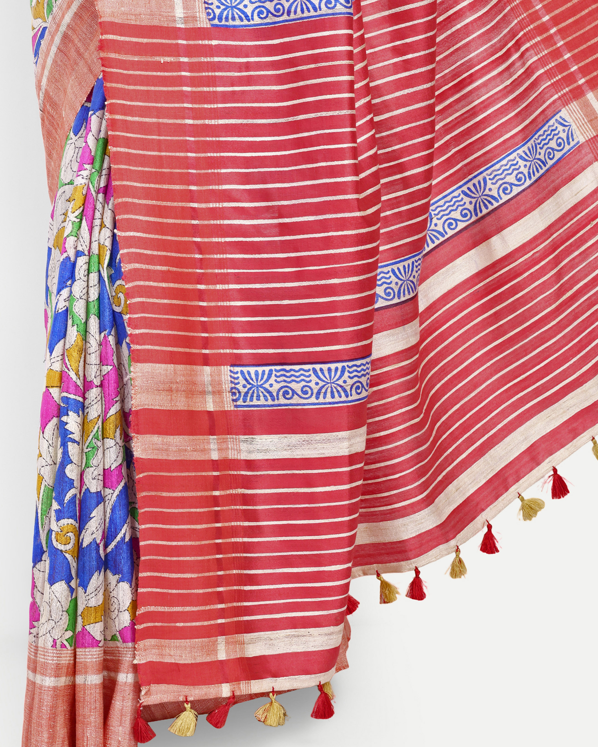 RED GHICHA SILK SAREE