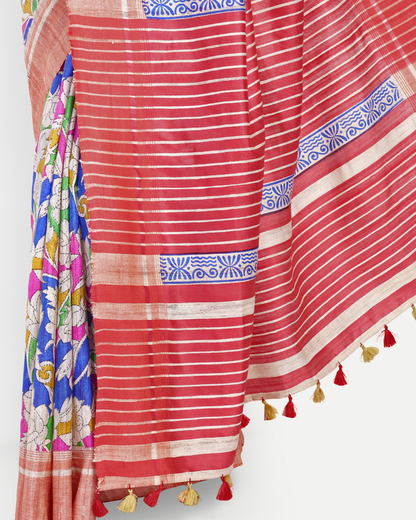 RED GHICHA SILK SAREE