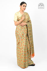 Exquisite Ghicha Silk Saree with Madhubani Art Print | Handloom Indian Saree