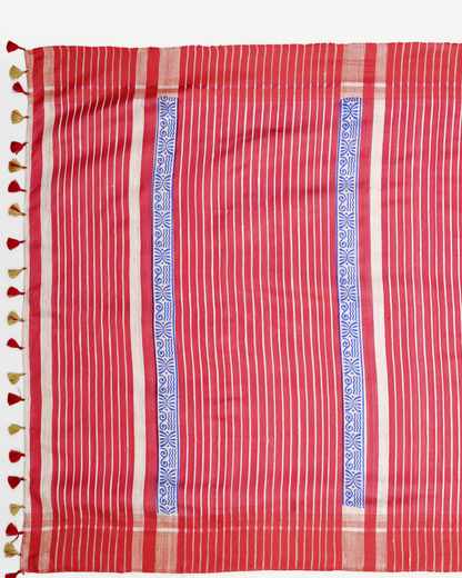 RED GHICHA SILK SAREE