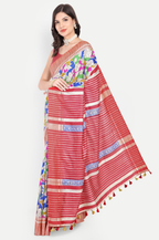 RED GHICHA SILK SAREE