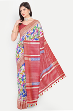 RED GHICHA SILK SAREE