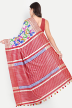 RED GHICHA SILK SAREE