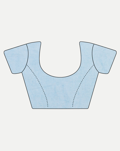 SKY BLUE EMBROIDERED LINEN SAREE