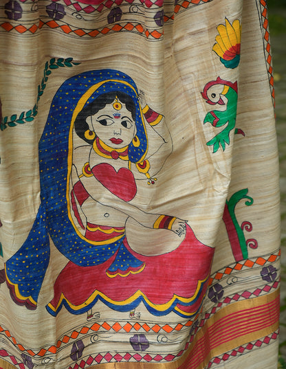 CORAL PINK ERI SILK SAREE