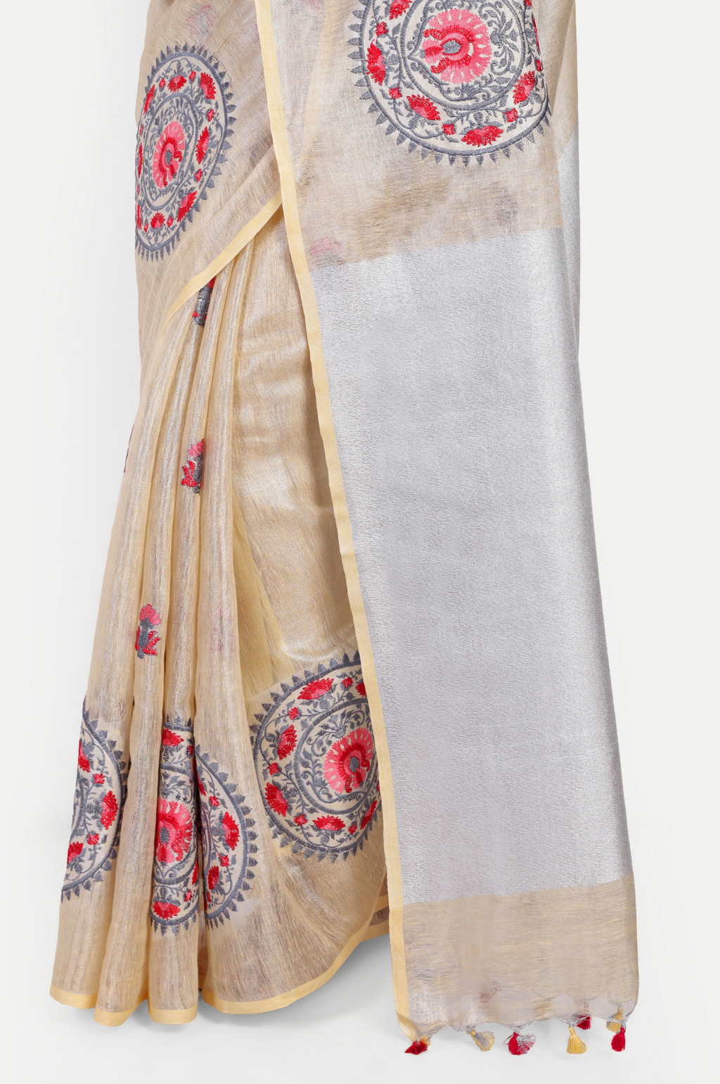 GULNAAR ZARI LINEN SAREE