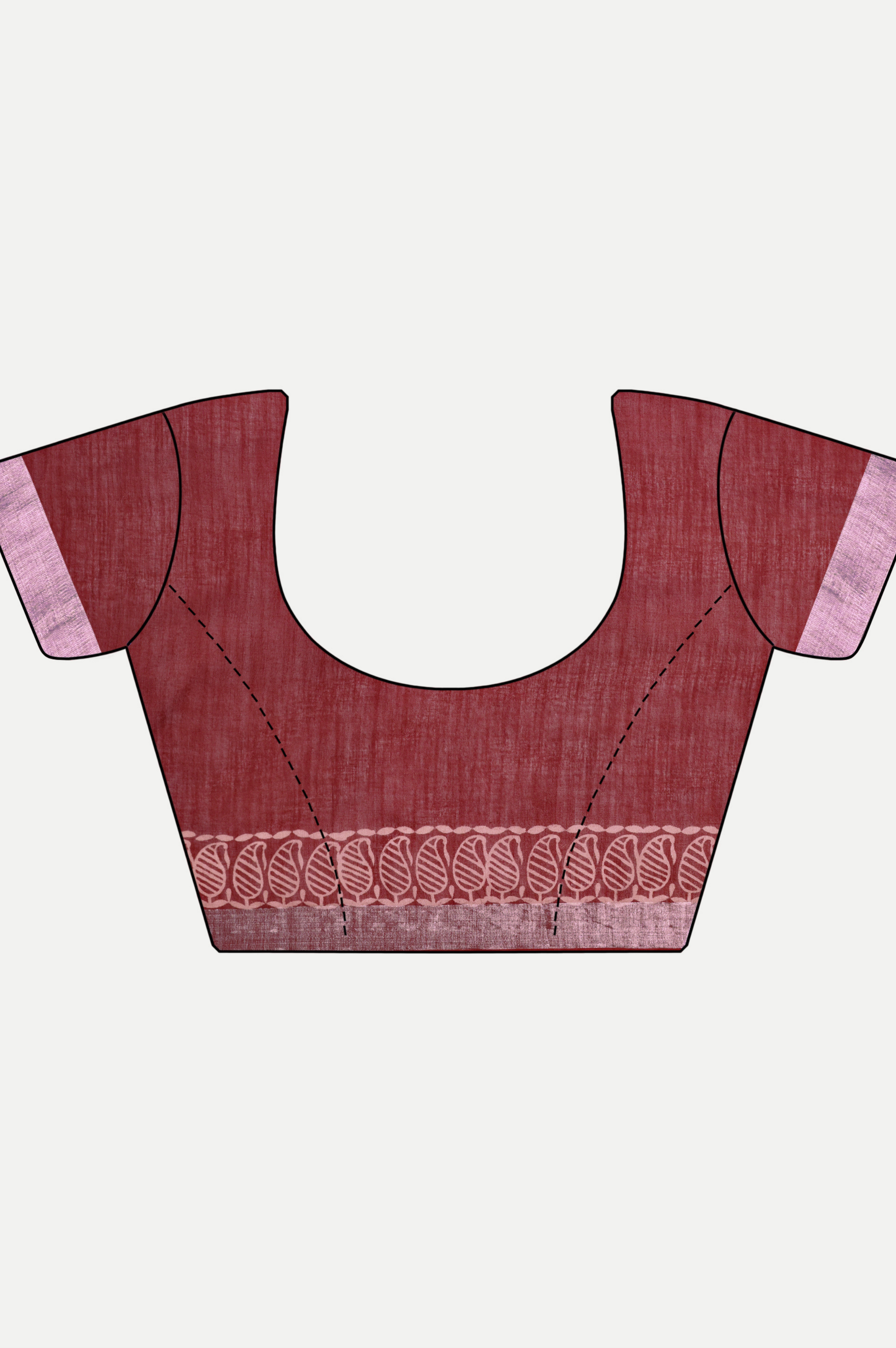MAROON BLOCK PRINT COTTON SAREE