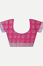 SEA GREEN RANI PINK LINEN SAREE