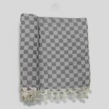 Classic Grey Checkered Bhagalpuri Chadar | Soft Cotton Throw
