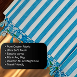 Ocean Blue Striped Bhagalpuri Chadar | Soft Cotton Throw