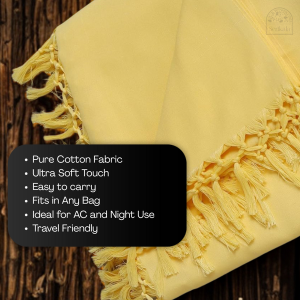 Sunshine Yellow Bhagalpuri Chadar | Ultra-Soft Cotton Throw Blanket