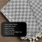 Classic Grey Checkered Bhagalpuri Chadar | Soft Cotton Throw