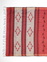 Red and Beige Eri Silk Saree