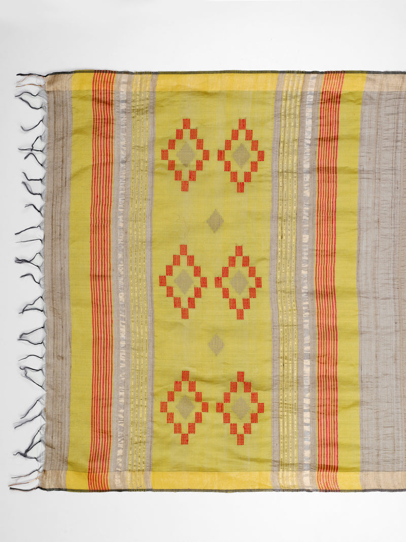 Authentic Desi Tussar Silk Saree with Woven Motifs