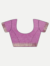 Regal Orchid Purple Linen Saree with Floral Embroidery