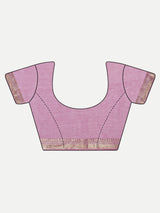 Elegant Dusty Pink Linen Saree with Floral Jaal Embroidery