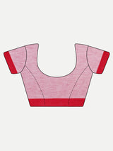 Classic Pink & Red Cotton Saree