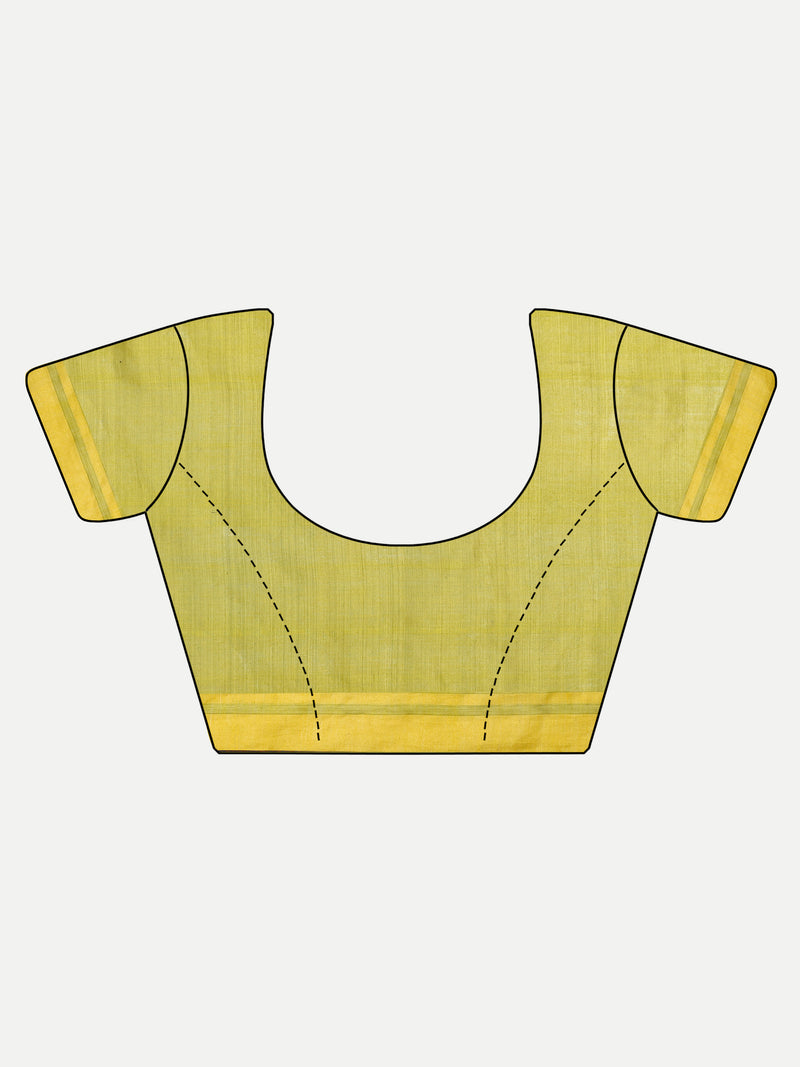 Contemporary Black & Yellow Eri Silk Saree with Woven Motifs